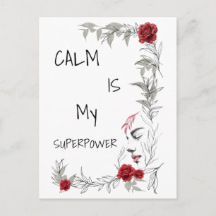 Cartão Postal Calma É Meu Superpoder Autoconfiança e Confiança
