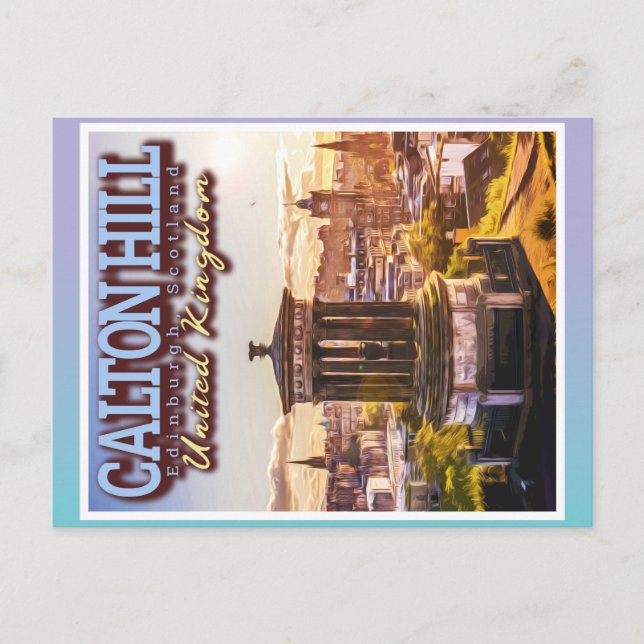 CARTÃO POSTAL CALTON HILL - O MONUME DE DUGALD STEWART (Frente)