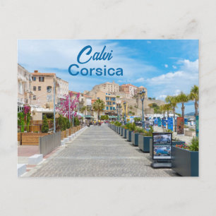 Cartão Postal Calvi Promenade na Córsega França