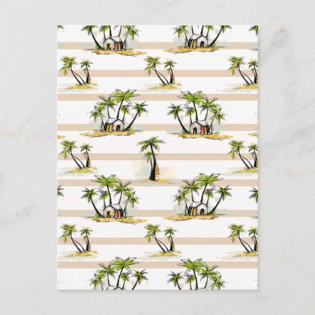 Cartão Postal Cama Tropical E Palmas (Frente)