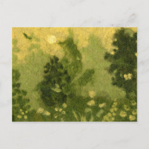 Cartão Postal Camada de verão, pintura de lã, tons verdes pais