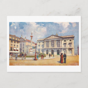 Cartão Postal Câmara Municipal antiga em Lisboa, Portugal,