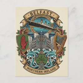 Cartão Postal Câmara Municipal de Belfast Viagens pela Irlanda d