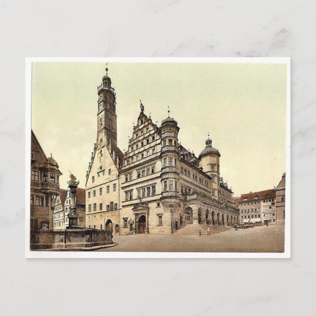 Cartão Postal Câmara Municipal de Rothenburg (ou seja, ob der Ta (Frente)