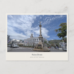 Cartão Postal Câmara Municipal de Saint-Denis e Coluna da Vitóri