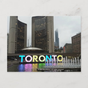 Cartão Postal Câmara municipal de Toronto com sinal de Pan Am