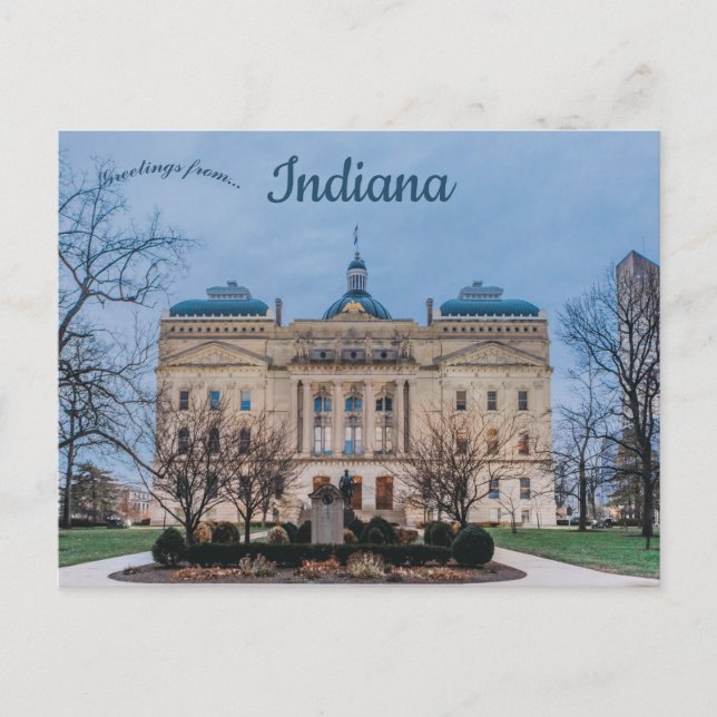 Cartão Postal Câmara Municipal do Estado de Indiana, Indianapoli (Frente)