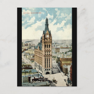 Cartão Postal Câmara Municipal Milwaukee WI Vintage 1911