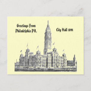 Cartão Postal Câmara Municipal Philadelphia PA 1891