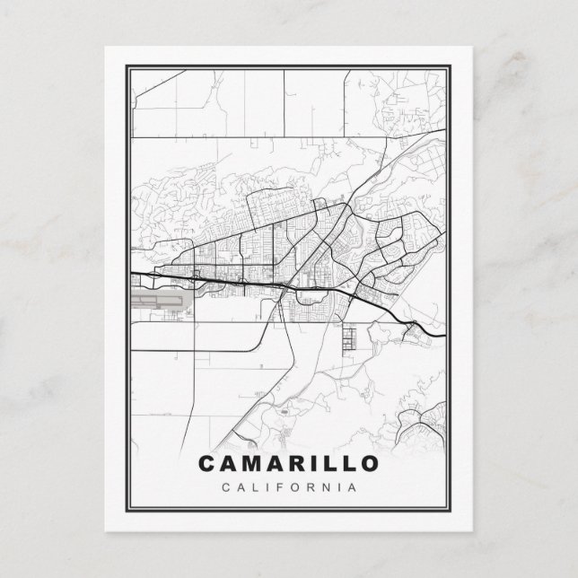Cartão Postal Camarillo Map (Frente)