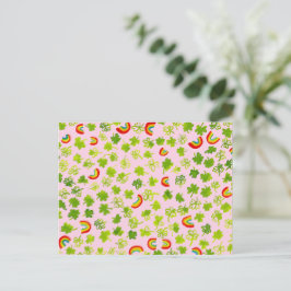 Cartão Postal Camarões d'água e Rainbows Irish St Patty's