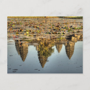 Cartão Postal Camboja, Angkor Wat. Reflexo do templo