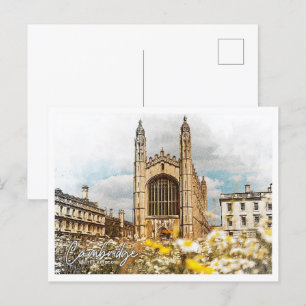 Cartão Postal Cambridge United Kingdom Color Penciscape