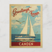 Camden Sailboat Viagens vintage Maine