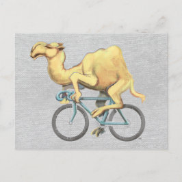 Cartão Postal Camel Andando uma Bicicleta