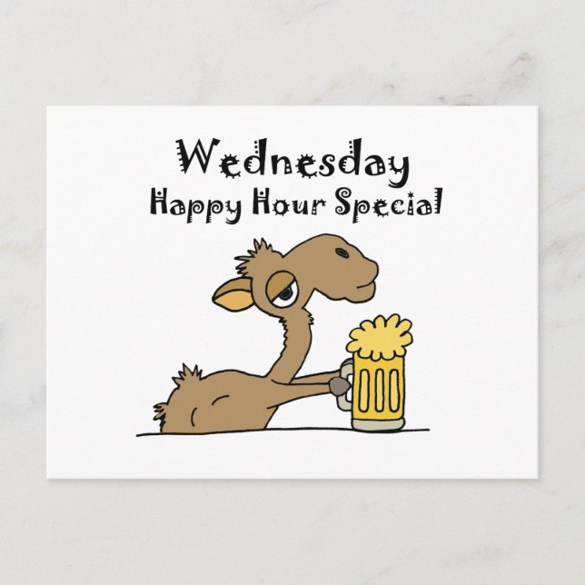 Cartão Postal Camel Bebendo Engraçado (Frente)