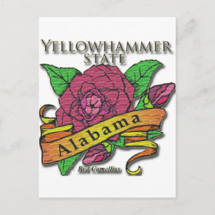Cartão Postal Camélias do Estado Alabama Yellowhammer