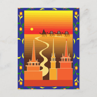 Cartão Postal Camelos além da cidade
