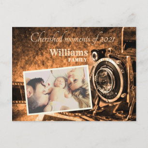 Cartão Postal Câmera clássica retrô vintage personalizada rústic