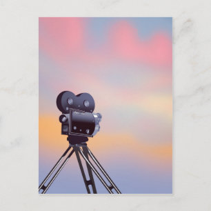 Cartão Postal Câmera de filme antiga pôr do sol