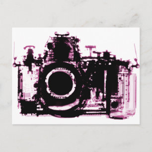 CARTÃO POSTAL CÂMERA DE VISÃO DE RAIO X PINK PRETO