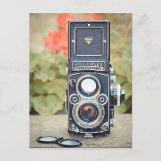 Cartão Postal Câmera gêmea velha da lente