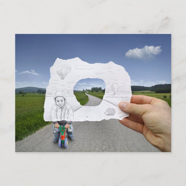 Cartão Postal Câmera Pencil Vs - Reprodução Infantil (Frente)