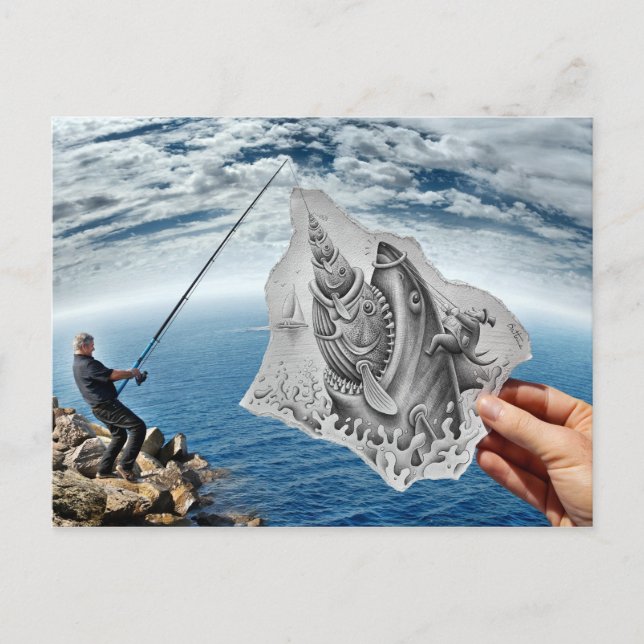 Cartão Postal Câmera Pencil Vs - Tubarão (Frente)