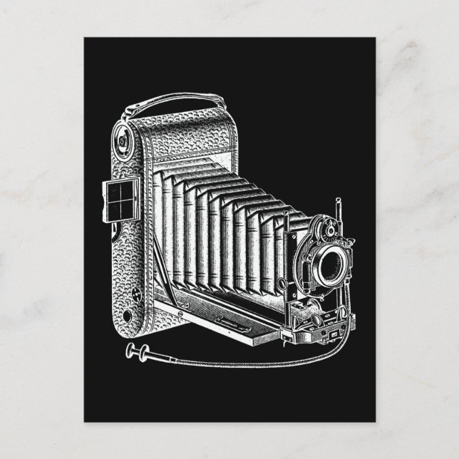 Cartão Postal Câmera Vintage - Câmeras Antigas Retrô Fotográfico (Frente)