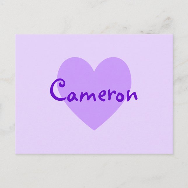 Cartão Postal Cameron em Roxo (Frente)