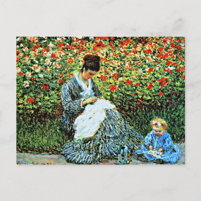 Cartão Postal Camille Monet e Criança, (Frente)