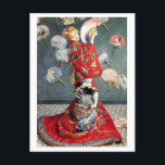 Cartão Postal Camille Monet Em Figurino Japonês<br><div class="desc">Camille Monet,  de Claude Monet,  em uma famosa pintura em japonês (1876). Atribuição: Imagem por pixel rastejado https://www.rawpixel.com/</div>