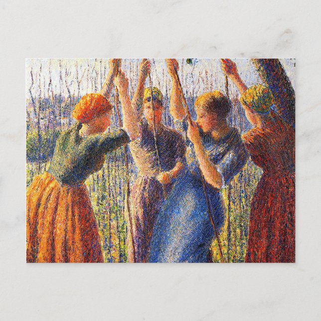 Cartão Postal Camille Pissarro: agricultores plantam pilhas por  (Frente)