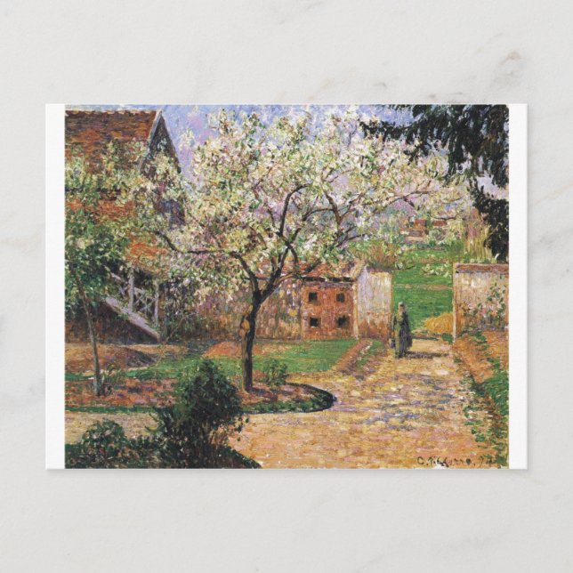 Cartão Postal Camille Pissarro - Ameixeira em Flor 1894 Eragny (Frente)