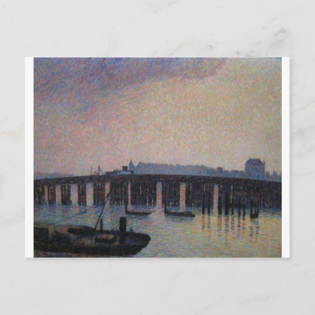 Cartão Postal Camille Pissarro - Antiga Ponte Chelsea 1871 Londr (Frente)
