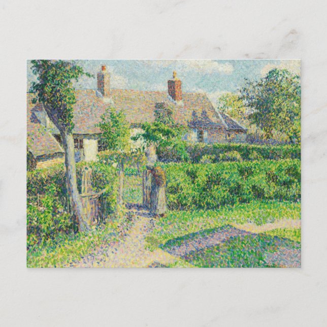 Cartão Postal Camille Pissarro - as casas dos camponeses, Eragny (Frente)