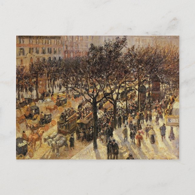 Cartão Postal Camille Pissarro - Boulevard des Italiens Tarde (Frente)
