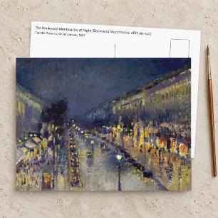 Cartão Postal Camille Pissarro - Boulevard Montmartre à Noite
