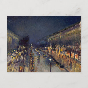 Cartão Postal Camille Pissarro Boulevard Montmartre à noite