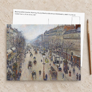 Cartão Postal Camille Pissarro - Boulevard Montmartre, manhã
