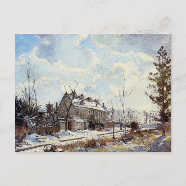 Cartão Postal Camille Pissarro - Efeito da Neve Rodoviária Louve (Frente)