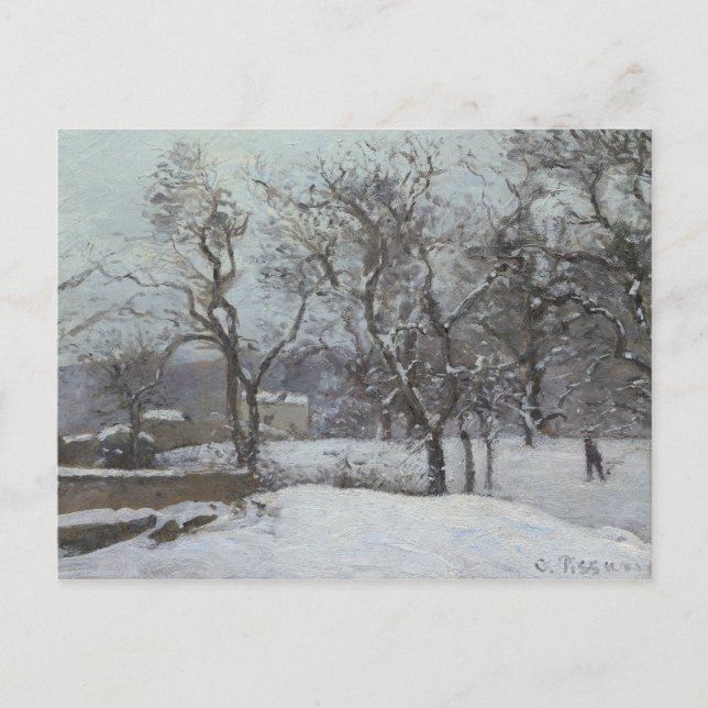 Cartão Postal Camille Pissarro - Neve em Louveciennes (Frente)
