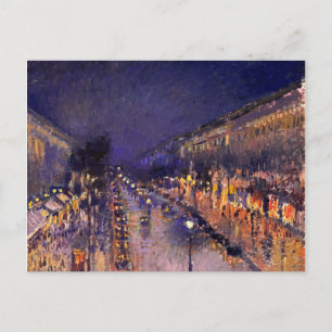 Cartão Postal Camille Pissarro O Boulevard Montmartre À Noite