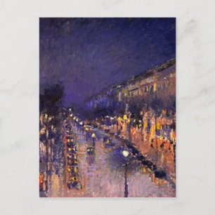Cartão Postal Camille Pissarro O Boulevard Montmartre À Noite