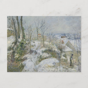 Cartão Postal Camille Pissarro - Rabbit Warren em Pontoise, neve