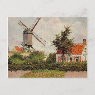 Cartão Postal Camille Pissarro - Windmill em Knokke, Bélgica
