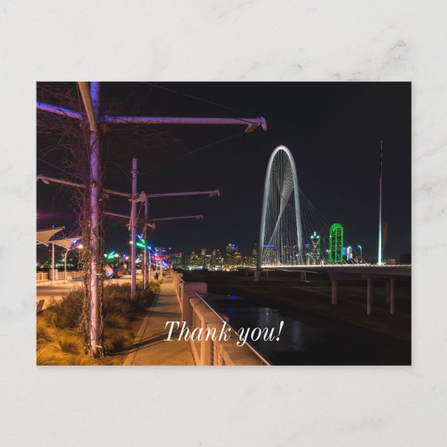 Cartão Postal Caminhada Noturna de Dallas (Frente)