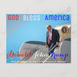 Cartão Postal Caminhadas de POTUS Donald Trump para baixo de Air