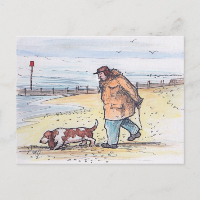 Cartão Postal Caminhando com o cachorro - 02 (Frente)