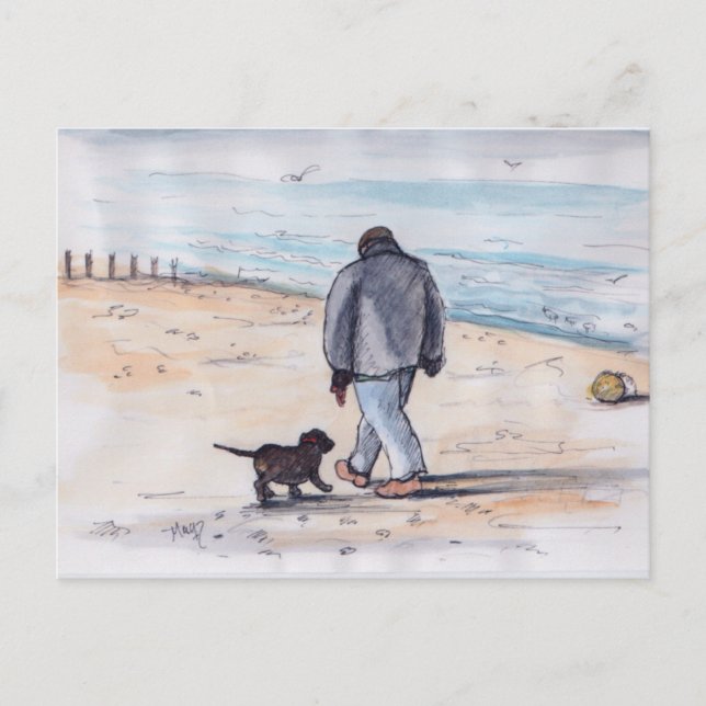 Cartão Postal Caminhando com o cachorro - 05 (Frente)